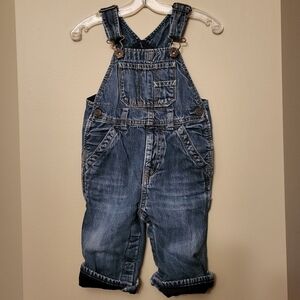 Baby Gap lined denim overalls